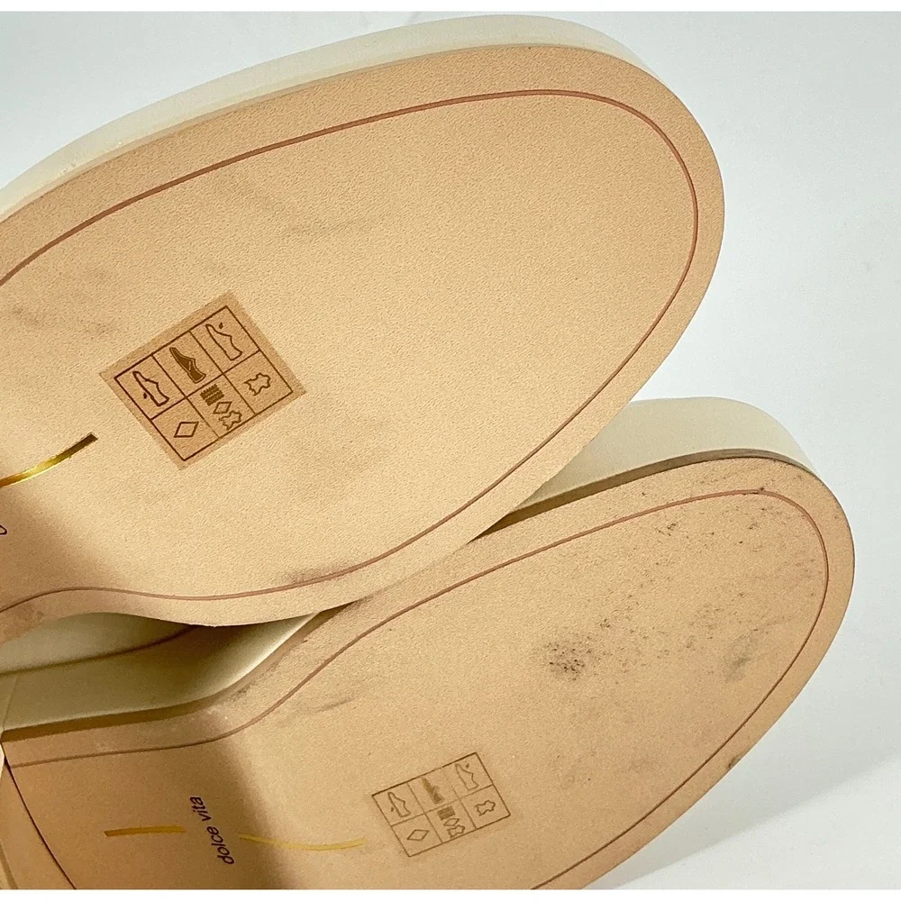 Dolce Vita Size 8.5 Ivory‎ Leather Platform Penny Loafers NEW Chunky Yanni $150
